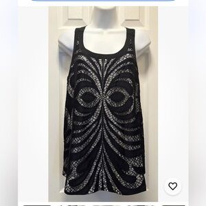 Express Black Lace Tank Top with Intricate Design